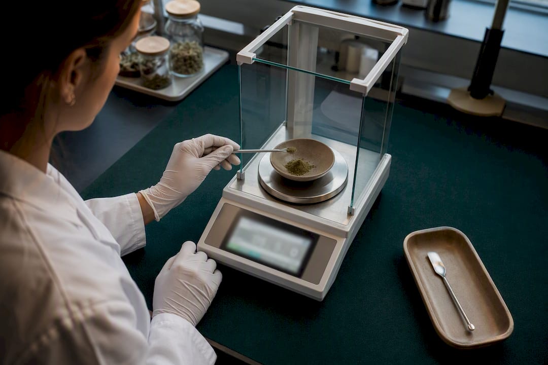Anonymous kratom sample undergoing laboratory testing