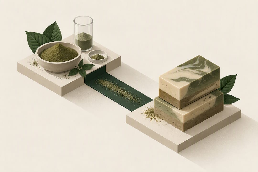 Abstract illustration of powder becoming soap layers